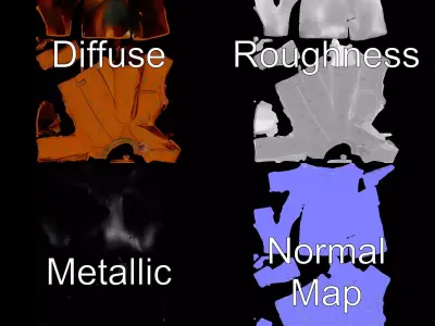 Golden Embroidered Jacket model pack Low-poly 3D model