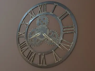 Brass and Iron Iron Wall Clock 3D model