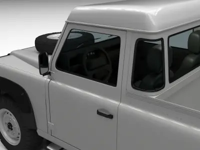 Land Rover Defender 90 Pick Up w interior 3D model