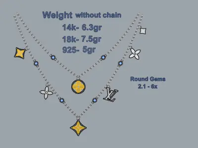 Louis Vuitton Necklace  3D print model