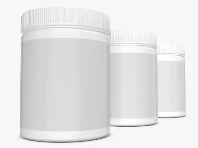 Jar with Label and Cover 3D model