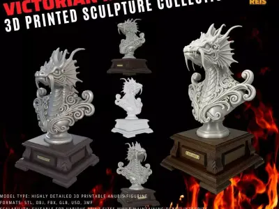 3D Printable Detailed Dragon Bust 3D model