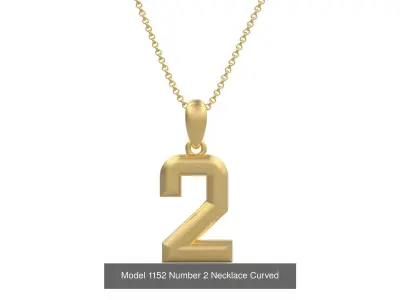 Number Necklace Curved Baloon 3D Model Pack