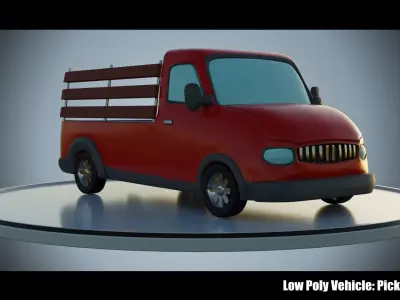 Low Poly Vehicle - PickupTruck Low-poly 3D model