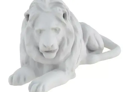 Park Lion Sculpture 3D model