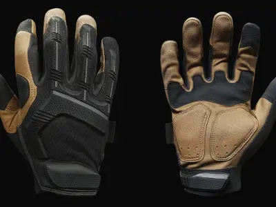 Tactical Gloves 006 Low-poly 3D model