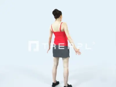 Dream K Animated Rigged Sports Woman Low-poly 3D model