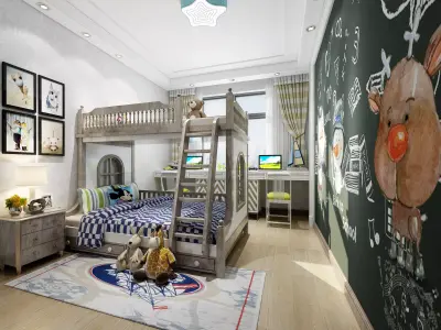 Children Room Interior 3D model 10