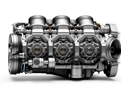 V12 Engine Billet Aluminum Components model pack Low-poly 3D model