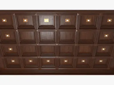Coffered ceiling Low-poly 3D model