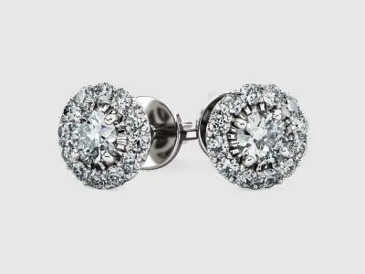 Earrings two diamond stud 3D print model