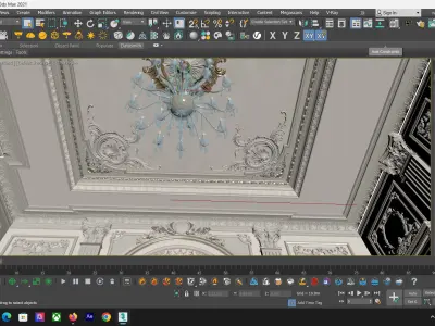Luxury Classic Bedroom - Corona Rendered 3D model