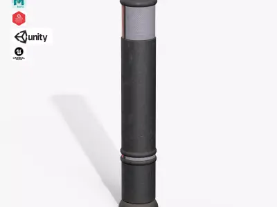 Traffic Bollard A Low-poly 3D model