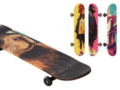 Skateboard set 01 3D model