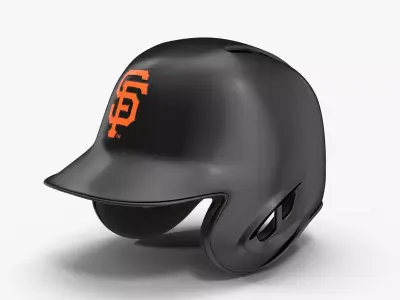Baseball Helmet Two Sided San Francisco Black Low-poly 3D model
