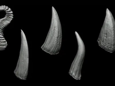 Zbrush and Blender - 20 Scales Brushes 3D model