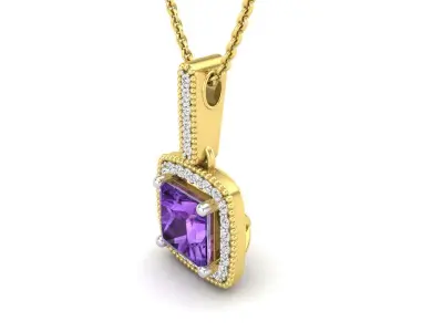 AV 643 Ladies Halo Style Drop Pendant 3D print model