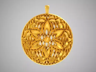 Floral Cambered Necklace 3D print model