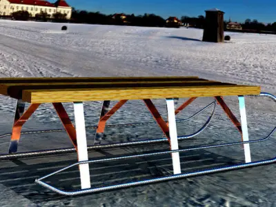 snow sled Free 3D model