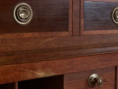 Antique Writers Desk Low-poly 3D model