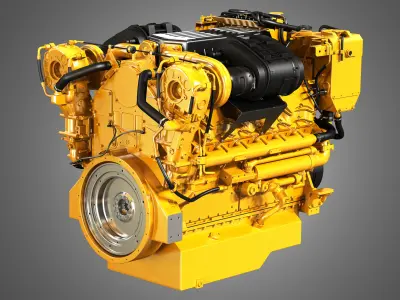 C32 Acert -  G3412 Engines - V12 Industrial Engines 2 in 1 3D Model Collection