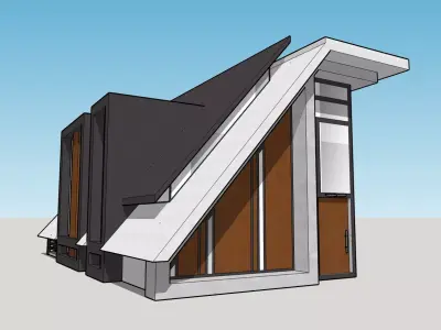Architectural 3D model modern house with roof 3D model