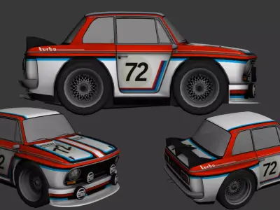 cartoon car vehicle 3d game ready model Low-poly 3D model-010 Low-poly 3D model