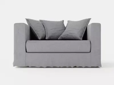 Le Grand Air Loveseat Linen - Smokey Granite Low-poly 3D model