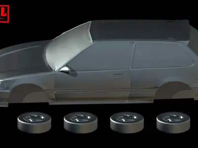 Honda Civic 4th Gen EF9 Hatchback 1988-1991 3D print model