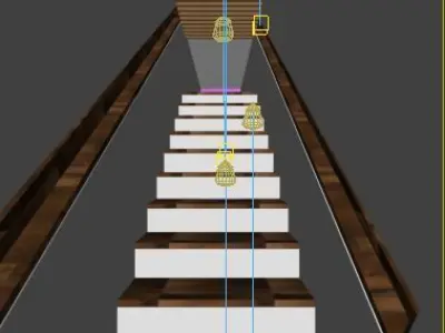 Stair- White Paint and Wood 3D print model
