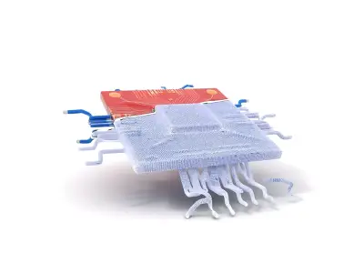 Red Circuit Chip model pack Low-poly 3D model