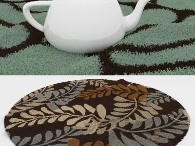 Round Rug Set 218 3D model