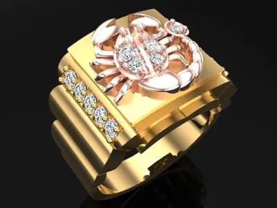 Scorpion Ring - Men ring - N581 3D print model