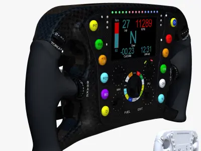 RS16 Steering Wheel Low-poly 3D model