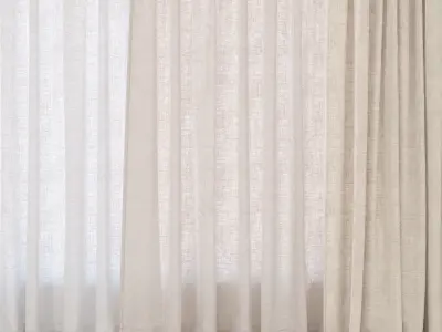 Curtains 43 Linen 3D model