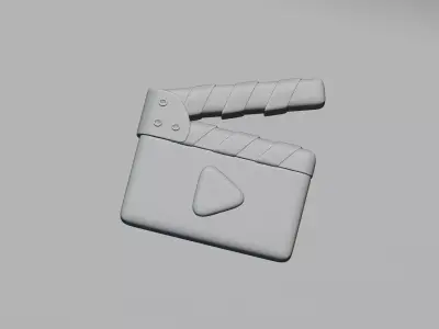 Cartoon movie Clapperboard Low-poly 3D model