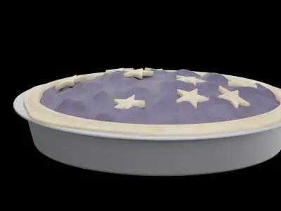 Blueberry Pie Low-poly 3D model