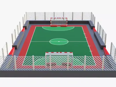 Outdoor Soccer Mini Cage Arena 3D model