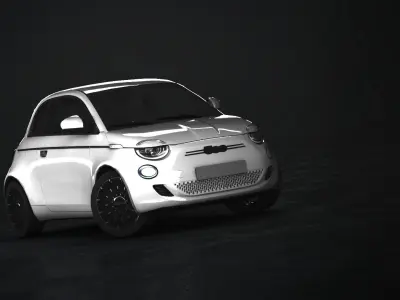 Fiat 500 2021 Low-poly 3D model