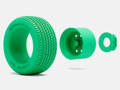 15x10 Weld Draglite Wheel BFGoodrich Radial Tire 3D print model