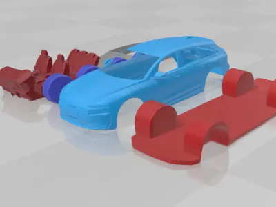 Audi A6 Avant e-tron 2025 - Separate Parts STL Model 3D print model