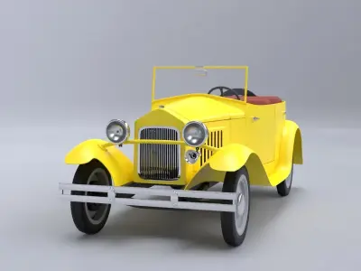 Old cartoon car 3D model