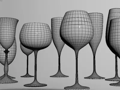 Set of glasses 3D model