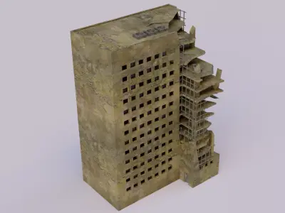 Destroyed building Free 3D model