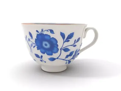 Vintage Floral Teacup model pack Low-poly 3D model
