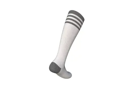 Sport Long Sock On The Foot Low-poly 3D model