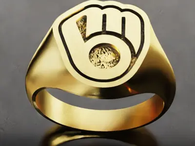 Milwaukee Brewers Baseball Fans Rings 3D Print Models 3D print model