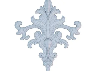 fretwork gold ornate fleur-de-lis 3D model