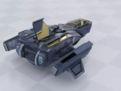 Light Spaceship Free low-poly 3D model