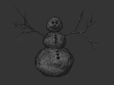 Snowman Low-poly 3D model